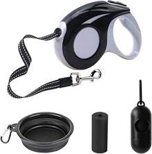 Correa Retráctil para Perros, 5m yón Plegable para Mascotas - Negro - Ver 8