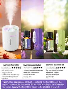 1 x 180毫升车载加湿器，黑色车载空气清新剂，带浪漫彩色氛围灯，黑白两色可选，2种工作模式，自动关机功能，兼容精油，五合一超声波香薰机，5套精油套装，适用于汽车、客厅、卧室、浴室、植物、宠物房、办公室、大房间，需电源适配器 - 黑與白 - 查看 23