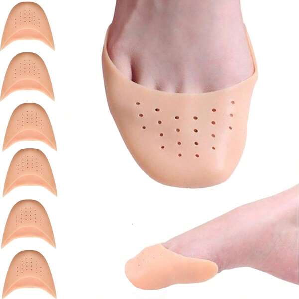6 pezzi di coperture protettive in silicone per le dita dei piedi, cuscinetti protettivi per i piedi da ballerina adatti per scarpe con tacco alto, cuscinetti per le dita dei piedi, cappucci in gel per le dita dei piedi e cappucci per le dita dei piedi riutilizzabili per alleviare il dolore