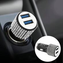 1pc Shiny Rhinestone Car Charger, Fast Charging USB Type-C Car Phone Charger, Diamond Adapter, Compatible With Phones, Dashcams, GPS And Other Devices, Ideal Gift For Men And Women On Holidays/Birthdays - Multicolor - View 15