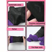 20256 Pairs Women Men Ankle Toe Socks Cotton Warm Crew Toe Separator Socks For Athletic Running - Nhiều màu - Xem 5