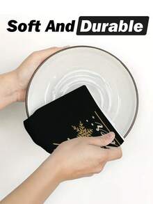 2pcs/4pcs/12pcs Black & White Christmas Reindeer Pattern Kitchen Towels, Christmas Reindeer Pattern Bathroom Towels, Christmas Outdoor Party Towels, Christmas Home Decor, Christmas Kitchen Decor, Modern Style, Quick Dry, Super Soft Microfiber Material, Rectangular, 15.75IN*23.62IN/40*60CM Digital Printing Pattern, Suitable For Outdoor Party Decoration, Christmas Holiday Gifts