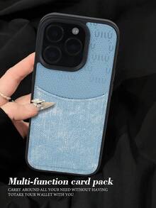 1pc Denim Fabric Wallet Phone Case, Compatible With Iphone 15/14/13/12/11/17/16 Pro Max/17/16 Plus/17 Air/16e, Galaxy, Pixel, High-End Luxury For Men & Women, Precise Cutouts For Charging And Buttons, Reasonable Card Slots Layout, Practical And Fashionable, Convenient For Daily Commute Or Travel, Enhances The Quality Of Personal Items.