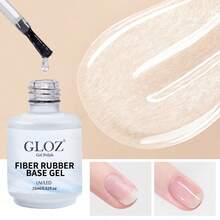 GLOZ 15ML Fiber Rubber Base Gel Nail Strengthener Nail Polish Repair Nail Growth Treatment For Thin And Damaged Nails Gifts For Women