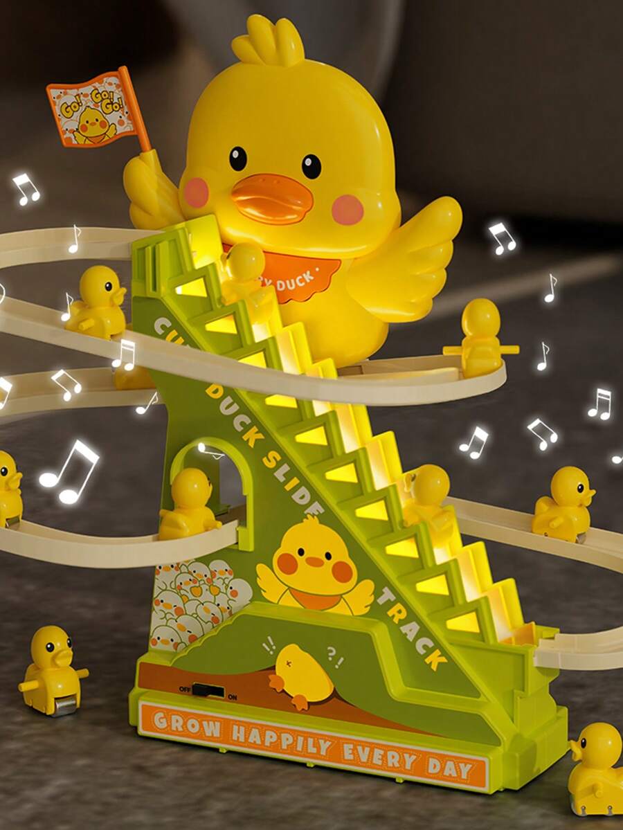 Duck Shape/Rabbit Shape Climb Stairs Slide Children's Toys, Gravity Drop And Musical Lights, Children's Puzzle Toys,Suitable For Children's Birthday Gifts,Party Gift - Multicolor - View 1