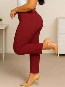 Women Pants - Burgundy - View 3