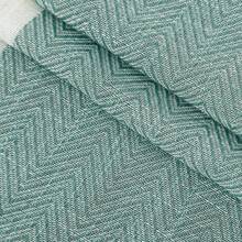 Mantel rectangular de algodón y lino con textura, mantel con patrón de rombos tejido jacquard para comidas y fiestas - Verde - Ver 4