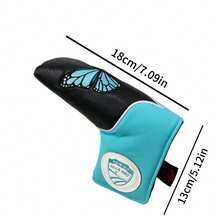 1pc 'Butterfly' Pattern Blade Putter Head Cover, Putter Head Cover Blade, Magnetic Closure Blade Putter, Mid Mallet Putter Cover