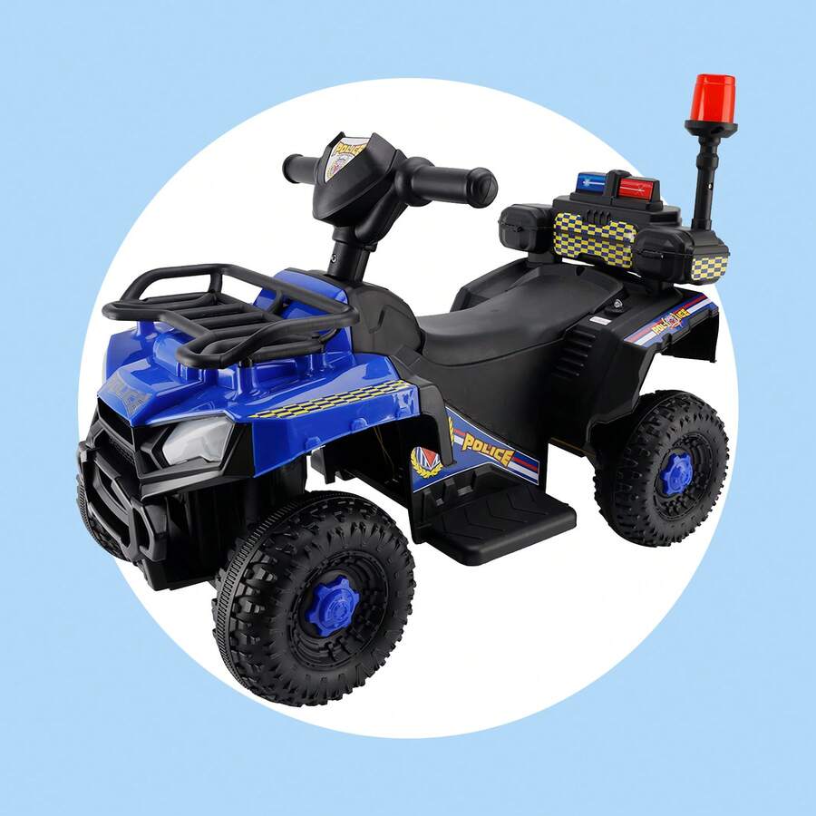 Christmas Gift 6V Dual Motor Kids Ride-On ATV Car, Electric 4 Wheeler With Flashing Headlights & Sound Effects, Perfect For 1-8 Year Olds, Indoor & Outdoor Fun - Màu xanh lam - Xem 1