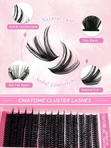 Kẹp mi dày 12-18mm Kẹp mi cụm 10D- 100D 240 cụm D Curl Volume Kẹp mi 3D tự nhiên Kẹp mi từng cụm dày Mi nối D Curl Cluster Bộ mi giả đa năng Bao gồm keo dán mi & keo dán mi, nhíp mi giả và cọ mi giả Tự trang điểm tại nhà, đi lễ hội hoặc khi di chuyển. - Hồng - Xem 9