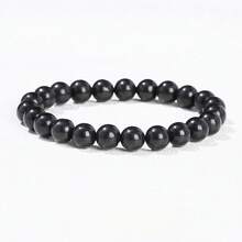 1pc 6/8/10mm Natural Stone Beaded Bracelet, Bohemian Style Tiger Eye/Amethyst/Agate Healing Stone Bracelet, Layerable Colorful Handmade Jewelry For Women - Multicolor - View 85