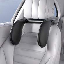 ROOLAEFOO Atmungsaktives Autoschlafkissen aus Stoff|Verstellbare Kopfstütze für Autositze mit Metallstangen|180° drehbar & platzsparend|Weiches Nackenkissen für Erwachsene & Kinder|Ohne Werkzeug installierbar|Ideal für lange Fahrten & Reisen