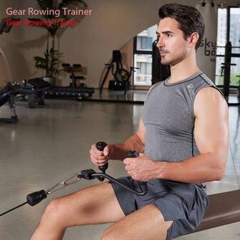 齿轮划船训练器手柄，多功能健身器材配件手柄，三角肌训练器，加重下拉鸟手柄
