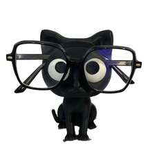 1 3D Printed Cat Glasses Stand - Cute Plastic Desktop Organizer With Glasses Holder, Home Decoration And Holiday Gift, Suitable For Halloween, Easter, Valentine's Day, Office Supplies, Home Storage Organizer - 黑色 - 查看 6