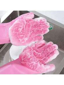 Multi-Purpose Pink Household Cleaning Gloves