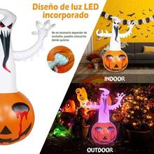 Calabaza Inflable de Halloween 1.2M, Decoracin Exterior para Al Aire Libre, Da de Muertos, Patio y Jardn - Calabaza Hinchable - Ver 6