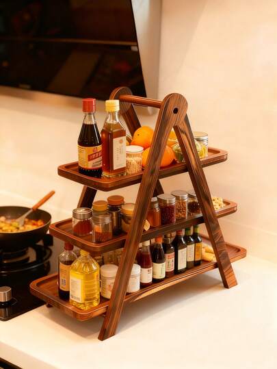 1 件木制厨房准备台、调料架、装饰性甜点、水果和零食展示架，适用于客厅、卧室、餐厅、茶室、茶宠物展示，也适用于厨房食物拼盘、纸杯蛋糕架、矩形托盘、派对、生日、婚礼、厨房、圣诞礼物、聚会和餐饮装饰的食物展示托盘