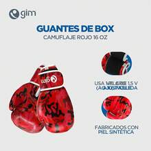 GIM Guantes de Box de Piel Sintética Muñequeras con Cierre de Contacto Boxea con  Alta Resistencia - Camuflaje Rojo/Negro - Ver 7