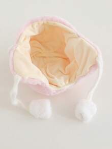 1pc Toddler Plush Ear Ion Hat, Cute Bear/Cat/Rabbit Shape Plush Warm Cap, Baby Boys Girls Autumn Winter Daily Warm Hat