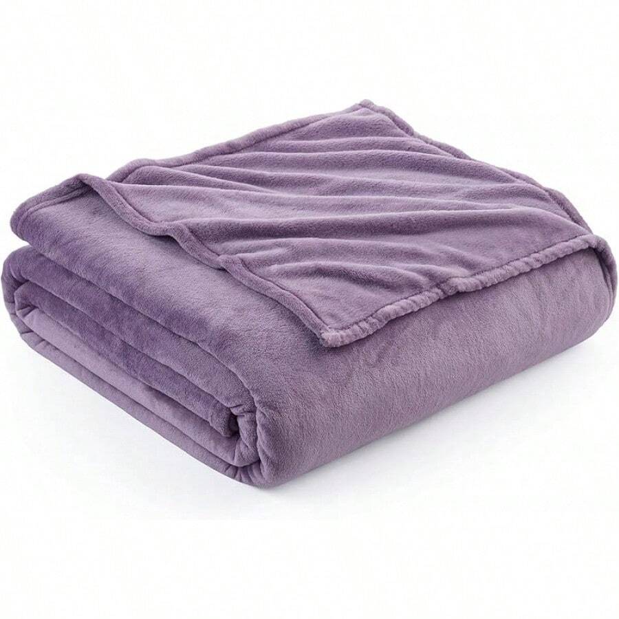 Sofa Blanket Living Room Cover SetFleece Blanket Twin Size, Soft Cozy Twin Blanket, Fuzzy Flannel Blanket Bed, Sofa, Couch, Travel, Camping, 60 X 80 Inches - 霧紫 - 查看 1