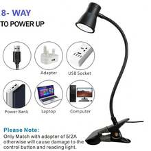 3-Mode Adjustable Brightness LED Clamp Desk Lamp, USB Powered Eye-Care Reading Light For Dorm, Bedroom, Office, Flexible Neck 360° Adjustable For Study, Work, Reading, Drawing - Clip-on Speaker Desk Lamp - View 4