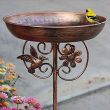 1pc Vintage Cast Iron Bird Bath & Feeder - Metal Design Easy To Clean, Stable 5-Claw Base, Ideal For Garden, Lawn & Holiday Decor, Perfect For Bird Watchers, Christmas & Garden Decoration