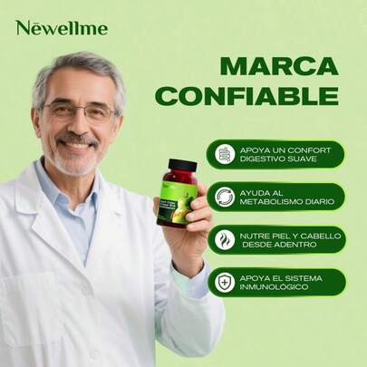 Newellme Vinagre de Manzana 60 Gomitas  | Ideal para mejorar la digestión y controlar el peso. Ayuda a metabolizar las grasas, controlar los niveles de azúcar en la sangre y mantener una microbiota intestinal saludable.