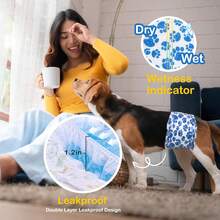 10pcs Male Dog Diapers, Pet Disposable Diapers, Super Absorbent And Comfortable, Adjustable Elastic, Suitable For Heat Cycle Marking Control, Post-Surgery Wound Protection, Elderly Dog Incontinence