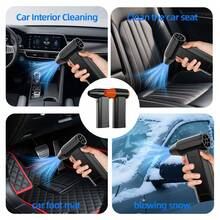 FOURQ Turbo Fan, Compressed Air Duster, Blower Compact, Lightweight, And Cordless For Portability Up To 130,000 RPM 4 Adjustable Speed Settings ABS Construction Type-C Charging Ideal For Home, Travel, Hair Salons, Cars, Computer Keyboards, And More A Thoughtful Gift - Black - View 4