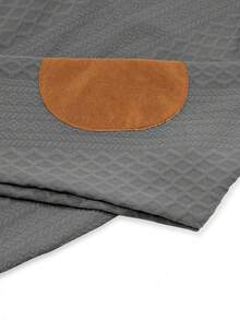 Men's Casual Contrast Color Stand Collar Sweatshirt, For Fall, Long Sleeve Top - Dark Grey - View 5