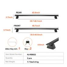 Barras transversales para techo, compatibles con Grand Cherokee 2011-2021 con rieles laterales ranurados, capacidad de carga de 200 libras, barras transversales de aluminio con cerraduras, para bolsa de carga en el techo, equipaje, kayak, bicicleta - 2011-2021 con rieles laterales ranurados, - Ver 7