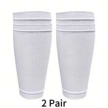 1 Pair Adult Soccer Leg Sleeves - Breathable Double-Layer Compression With Pockets, Professional Training Outdoor Soccer Shin Guards, Fixable Sock Covers, Mesh Fabric Sweat-Wicking Inserts, Soft Elastic Sports Knee Pads, Suitable For Soccer Training And Daily Wear, Breathable, Fashionable Design, Enhance Sports Performance, Comfortable Fit, Ideal For Soccer Accessories, Sports Gear, Match Supplies, Training Equipment, Soccer Gear, Athlete Gifts, Men's Gifts