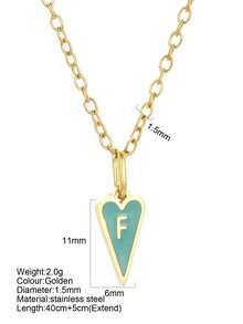 1pc Fashion Personalized 26 Initial Letter Pendant Necklace, Versatile Design Suitable For Christmas Wear & Gift - Gold - View 29
