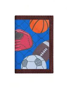 1pc Kids/Teens Tri-Fold Wallet, Cartoon Football Pattern, Zipper Pocket With Keychain Coin Purse Card Slots, Durable Polyester Material, Suitable For Daily Use, Christmas, Birthday Gift - Multicolor - View 11