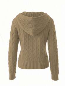 女式 Y2K 针织上衣，带装饰口袋，休闲连帽运动衫，轻便舒适，适合休闲、日常、约会、居家、办公室、派对、节日、购物、万圣节、圣诞节、感恩节、度假 - 卡其色 - 查看 2