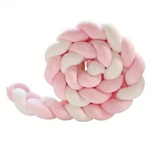 1 件编织婴儿床保险杠、三股编织包裹婴儿床内衬、INS 婴儿柔软打结编织婴儿床保险杠、婴儿靠垫保险杠、新生儿装饰床上用品、编织保险杠垫、婴儿床护栏、育儿室装饰、保护婴儿免受碰撞的婴儿床上用品，新生儿的绝佳礼物 - 白粉粉 - 查看 12