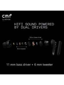 CMF By Nothing Buds Pro 2 Blue, Up To 43 Hours Of Music Playback, 5000Hz Frequency Range With Smart ANC, Dual Connection, Clear Voice Technology 2.0, Wind-Noise Reduction 2.0, Hi-RES Certified, 360° Cinematic Sound, Bluetooth 5.3, ChatGPT Integration, Fast Pair - Blue - View 10