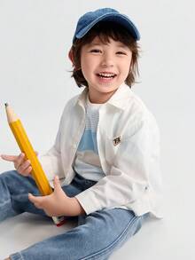 Balabala 2025年秋季新款儿童长袖法兰绒棉质衬衫