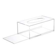 Estuche de Papel Creativo Transparente, Soporte de Cajón de Papel Acrílico Grueso, Caja de Pañuelos Removible, Contenedor de Almacenamiento para Restaurante y Hotel - Blanco - Ver 6