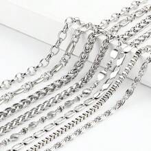 1m 304 Stainless Steel Jewelry Chain, Multi-Style DIY Bracelet Necklace Accessories, Rust-Proof Decorative Chain For Clothing - Stainless Steel Chain - View 9