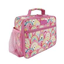 'Style 321' Insulated Crew Lunch Bag W Bottle Holder Boho Rainbows - Pink - View 1