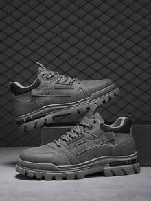 四季新款秋冬男鞋，舒适运动鞋，休闲一脚蹬鞋，百搭时尚运动鞋，旅行鞋，系带户外鞋。此款鞋码偏小，建议选购大一码。 - 灰色 - 查看 16