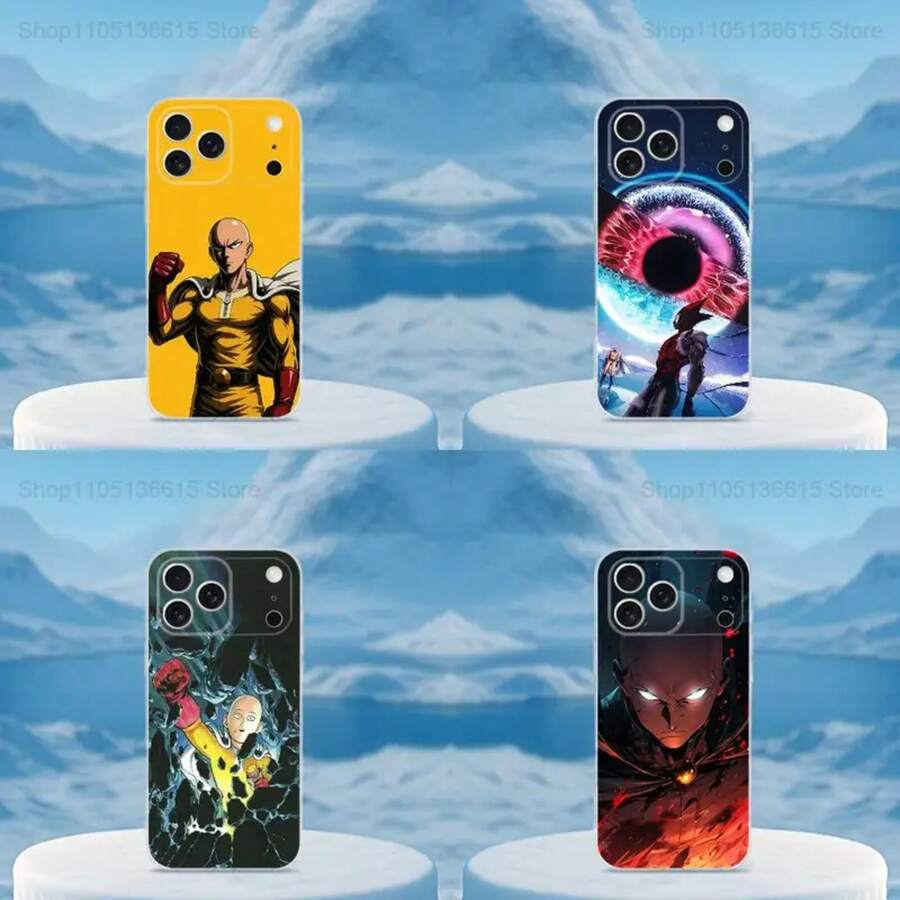 O-One P-Punch Anime Man Phone Case Covercompatible with  16,15,14,13,12,11,17 Pro,Max,Plus,X,XS,XR,SE,Mini Transparent Soft Cover,Covercompatible with  17 Hülle, 17 pro Hülle, 17 promax Hülle