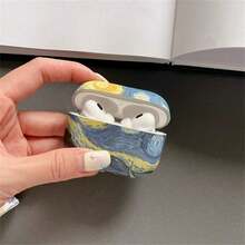 Creative Graffiti Oil Painting Protective Case Compatible With Airpods Pro 3/Pro 2, 1/2/3 Earphones, Anti-Drop Cover - Blue - View 5