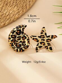 2 件时尚简约优雅豹纹海星和贝壳戒指套装，适合女性日常佩戴 - 海星海螺 - 查看 6