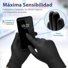Best Trading 100 Guantes 100% Nitrilo Color Negro: Libres de Látex y Vinyl Alta Calidad Premium Tecnología Touchscreen. Comodidad  y Funcionalidad en tus Manos - Chica - Ver 4