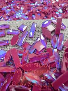 KIRAME 50cs/100pcs/300pcs Super Sparkly Mixed Shapes Mocha Red 3-8mm Flatback AB Rhinestones For Nails,DIY Nail Art At Home,Nails Salon,Nail Supplies,Christmas,New Year,Festival Gift