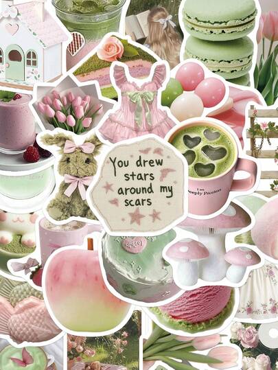 50 buc proaspete estetice autocolante impermeabile desene animate decorare album laptop bagaje chitară apă ceașcă telefon caz DIY Decal scrapbook consumabile papetărie