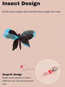 1个猫玩具 - 昆虫造型，夹式设计，无需额外工具即可轻松安装，外观逼真，适合猫咪，情人节玩具