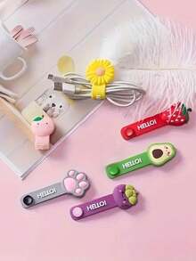 Cute Cartoon Fruit Shaped Cable Winder, Reusable For Earphone, Charging & Data Cables, Tidy Wire Management Tool, Cable Organizer For Home & Office
